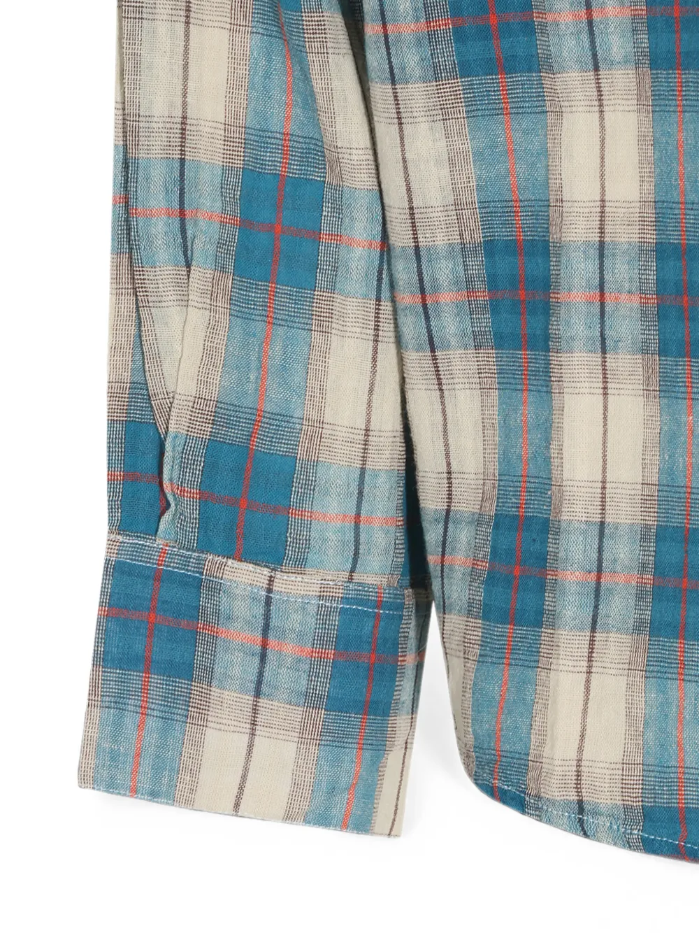 Found Check-pattern Western Shirt In Blue