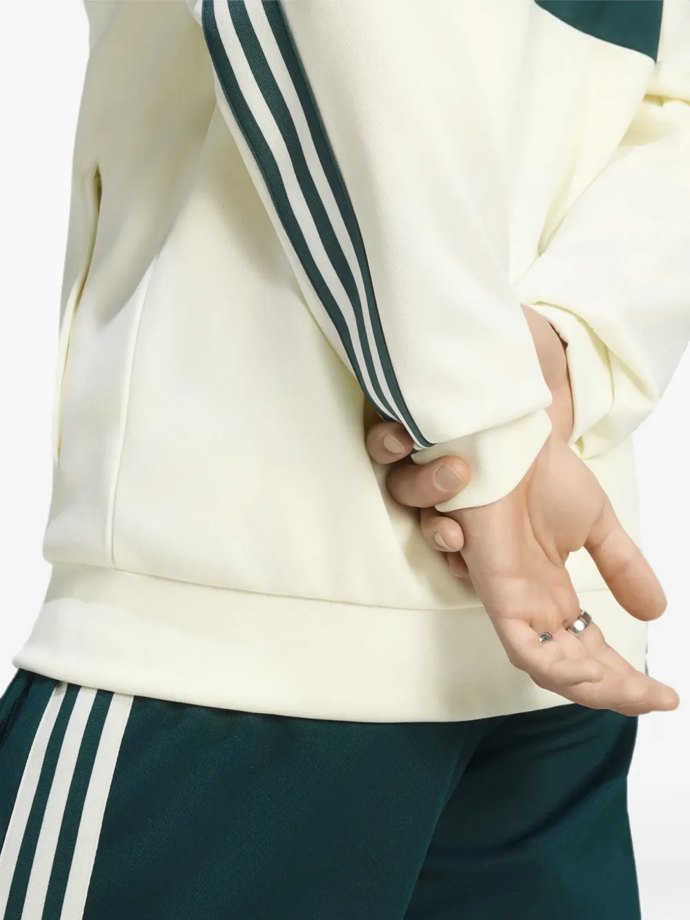 adidas Real Madrid logo-embroidered zip-up jacket Beige