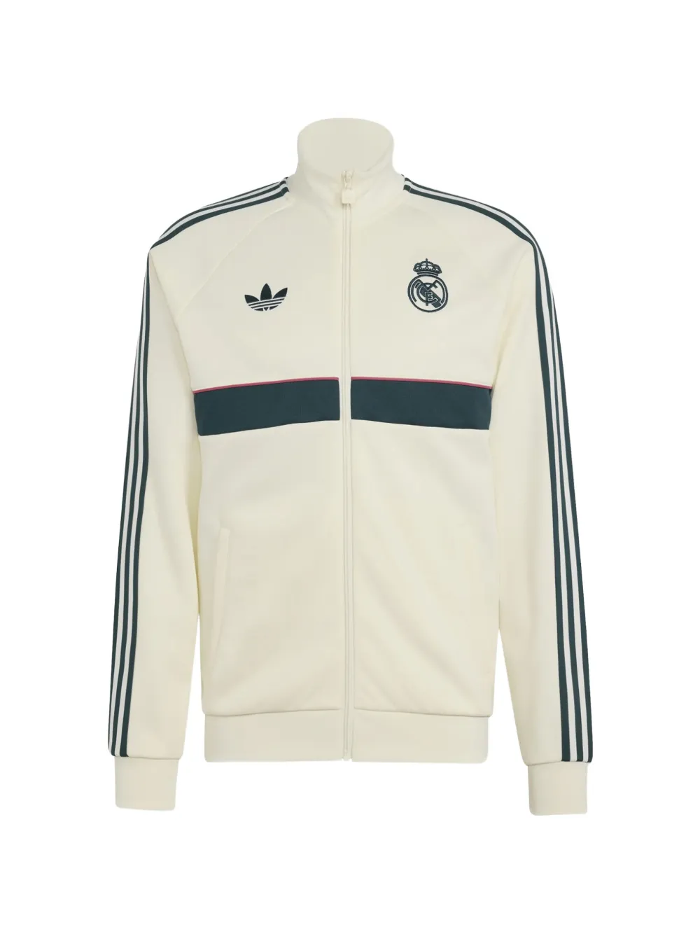 adidas Real Madrid logo-embroidered zip-up jacket - Toni neutri