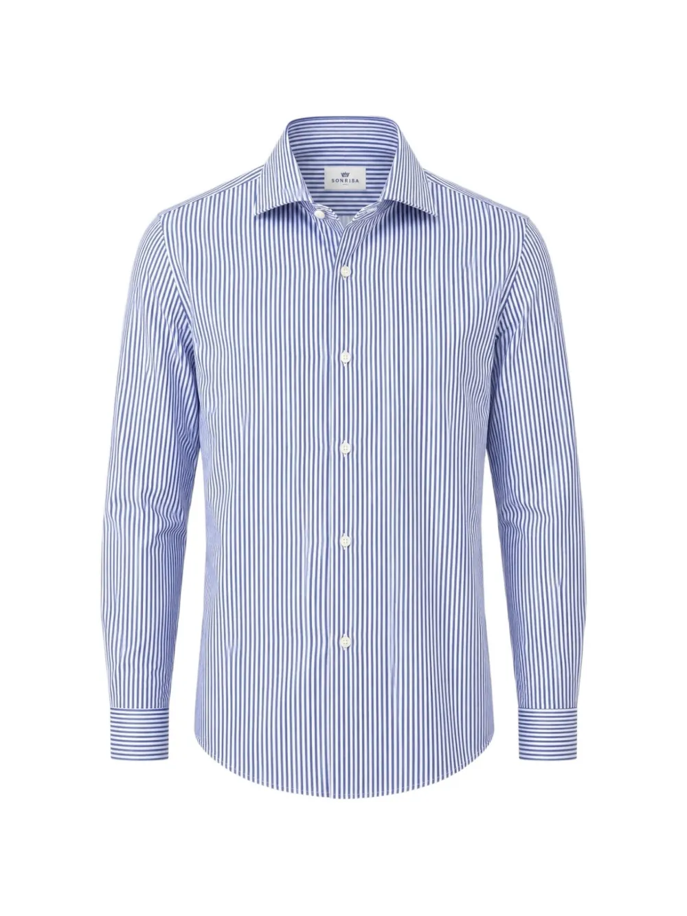 Sonrisa Vertical-stripe Long-sleeve Shirt In Blue