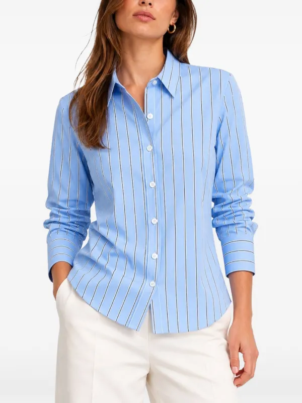 AMI Paris Camisa Com Listras Verticais | Azul | FARFETCH BR
