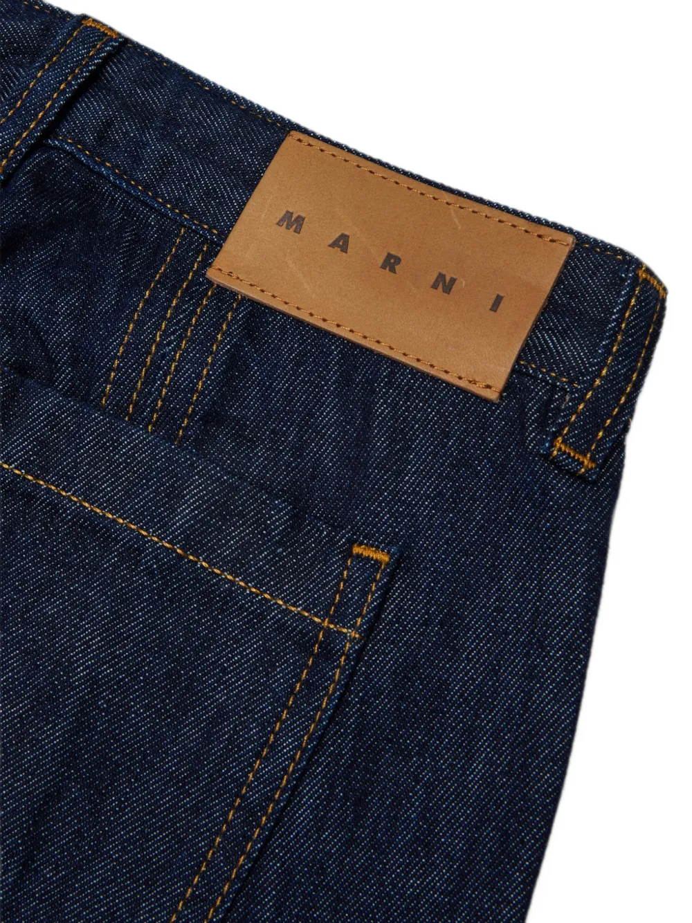 Marni Kids Donkerblauwe katoenen jeans met opgestikte zakken