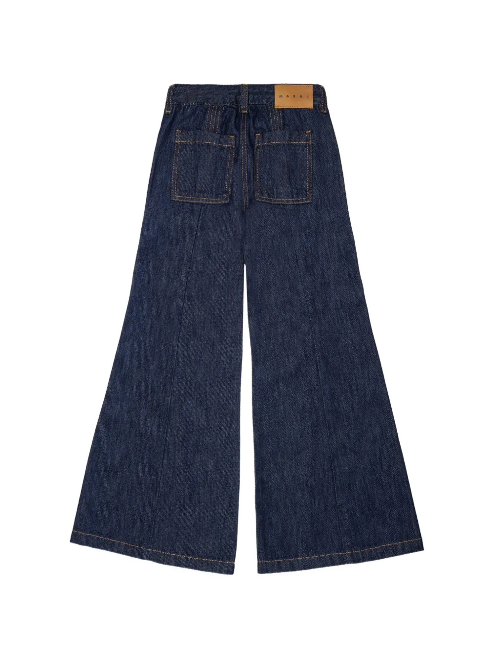 Marni Kids Donkerblauwe katoenen jeans met opgestikte zakken