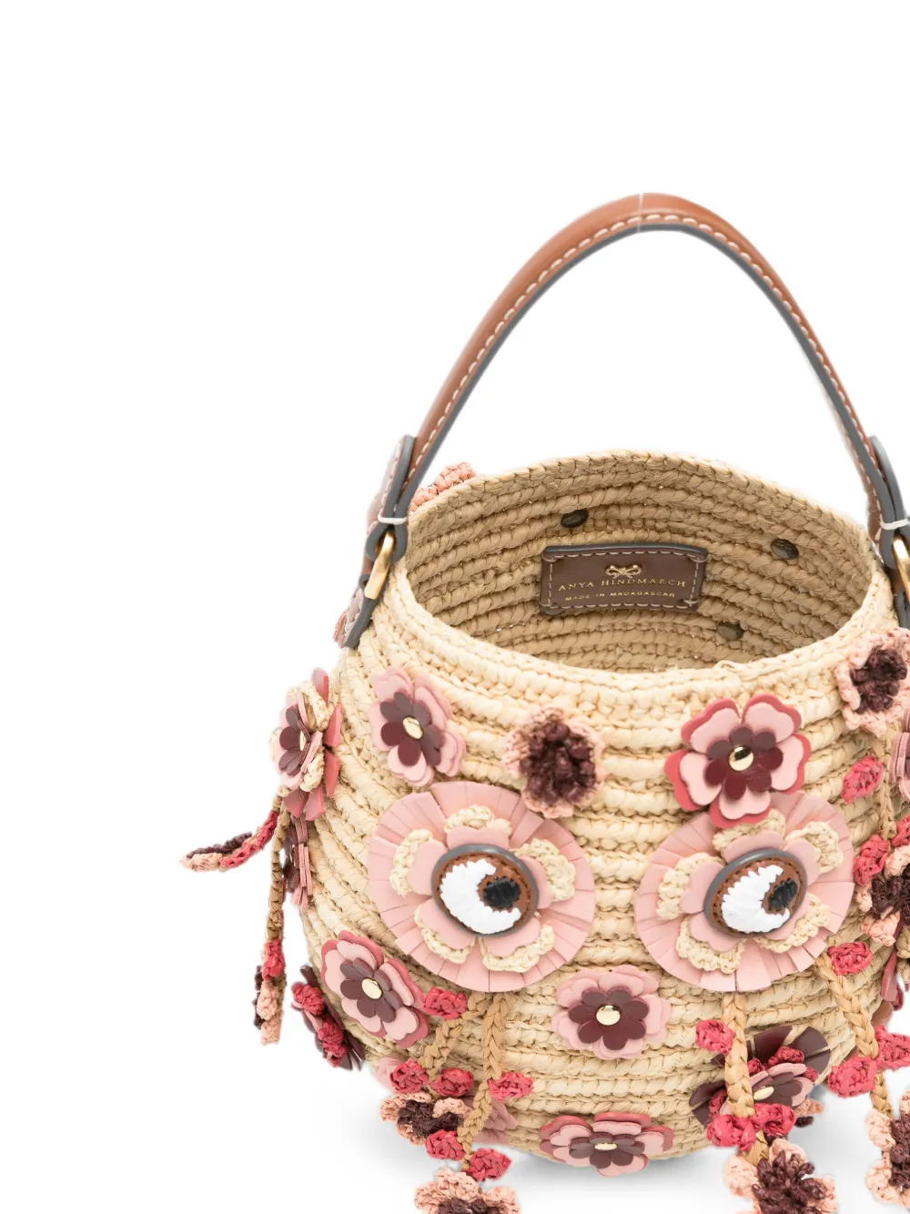 Anya Hindmarch Mini-tas verfraaid met bloemen Beige