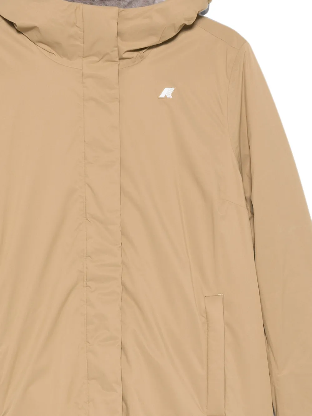 K-Way Sophie jas met capuchon en logo-patch Beige