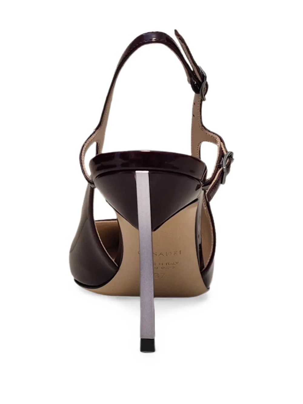 Casadei Samurai Julia patent-finish slingback pumps Paars