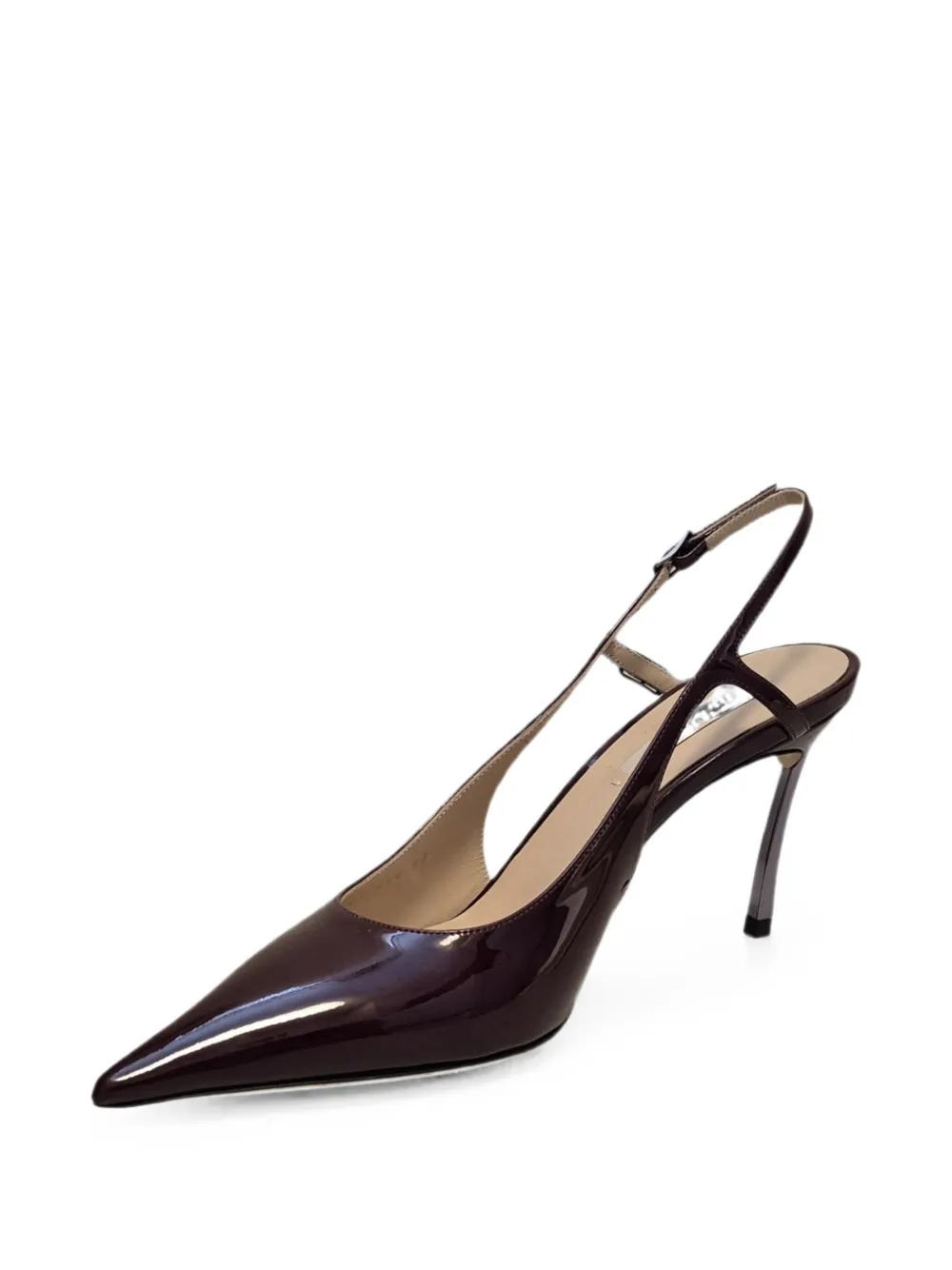 Casadei Samurai Julia patent-finish slingback pumps Paars