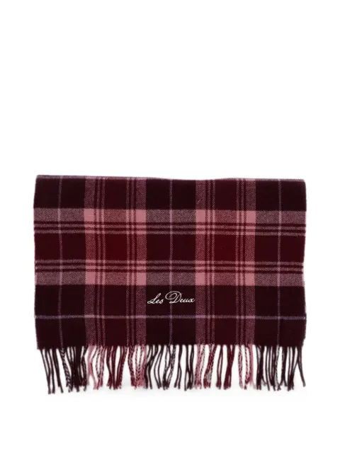 Les Deux check-pattern fringed scarf