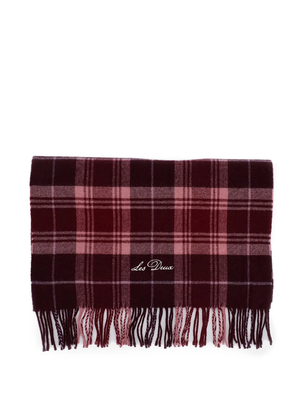 Les Deux check-pattern fringed scarf - Viola