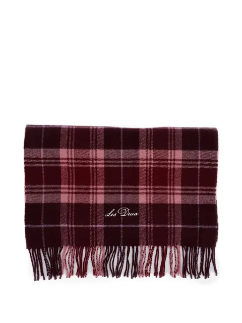 Les Deux check-pattern fringed scarf