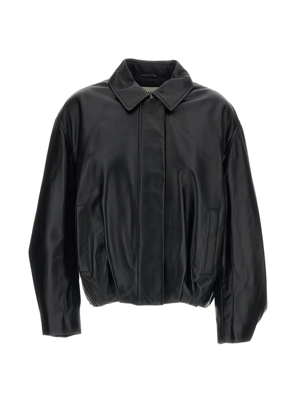 Arma Melis leather boxy-fit jacket - Nero