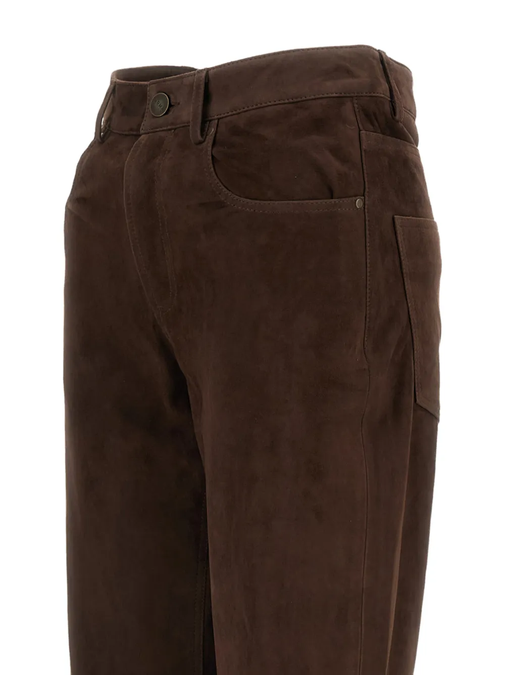 Arma straight-cut suede trousers Bruin