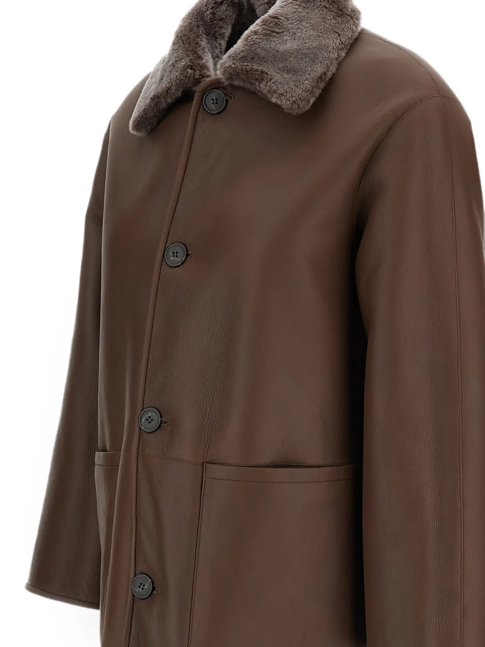 Arma shearling patch-pocket coat Bruin