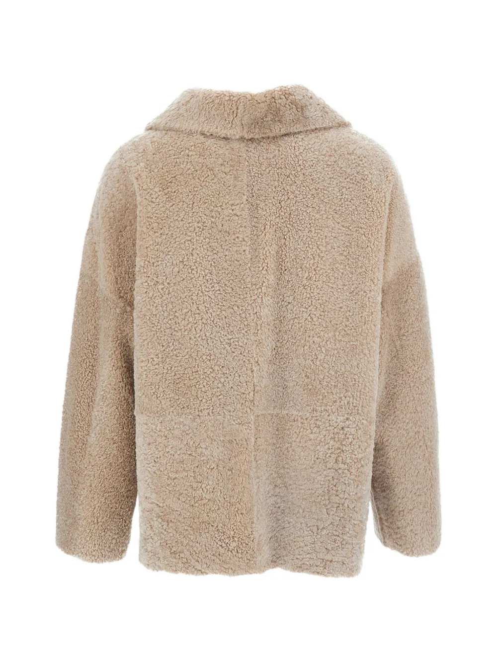 Arma Shearling-trim Button-fastening Coat In Neutrals