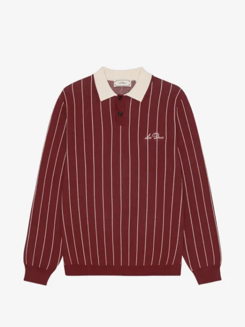 Les Deux pinstriped long-sleeve polo shirt