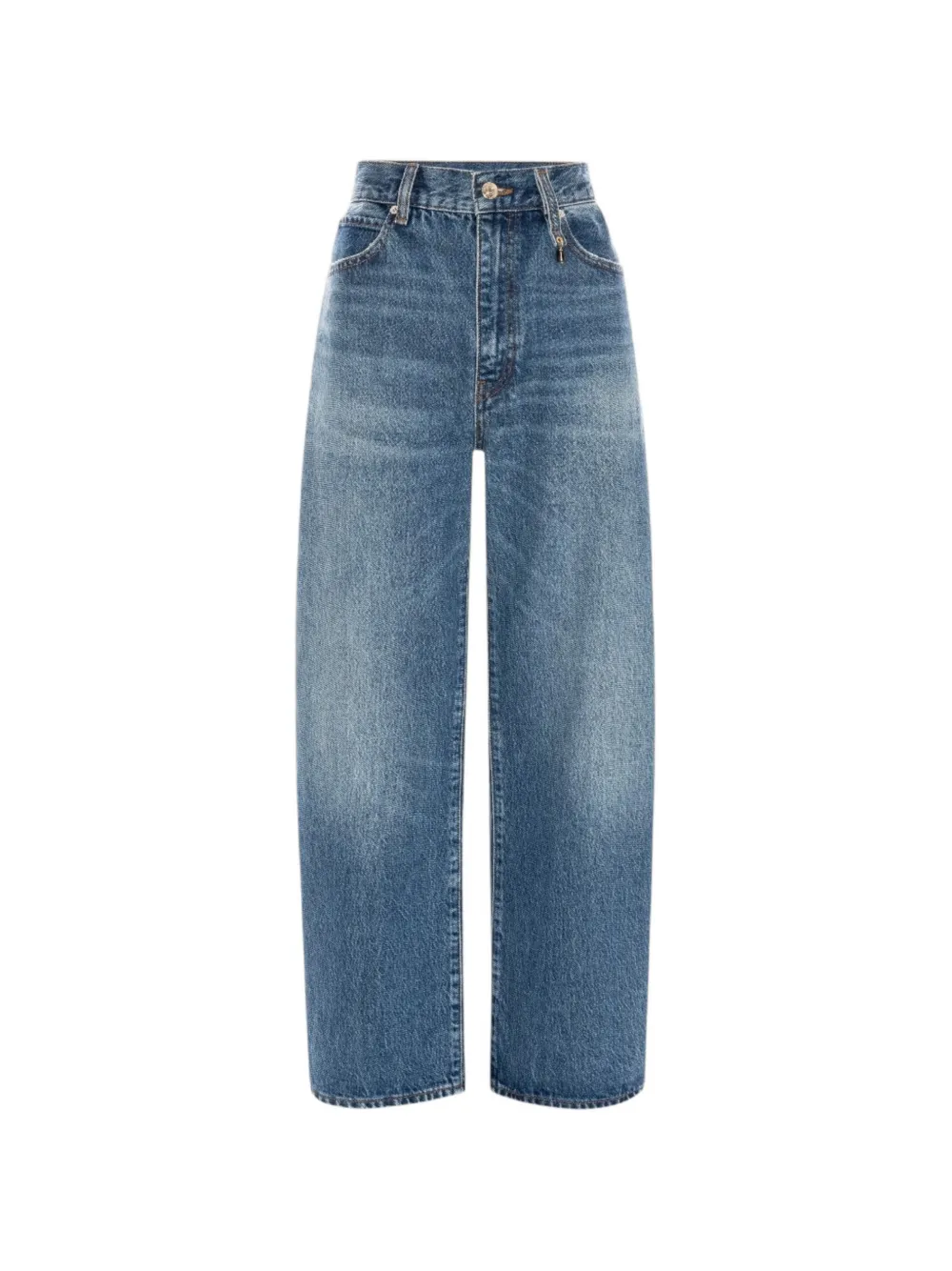 FRAME Ausgeblichene Jeans mit Tragefalten - Blau