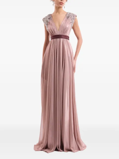 Gemy Maalouf vestido largo con detalle de mostacillas