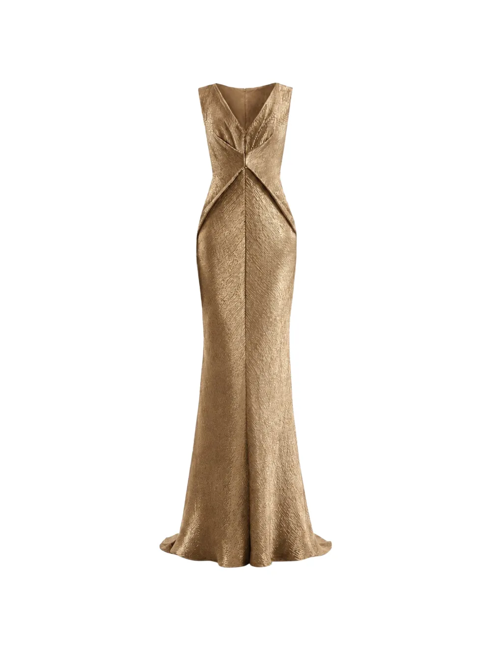 Gemy Maalouf sculpted V-neck dress - Gold