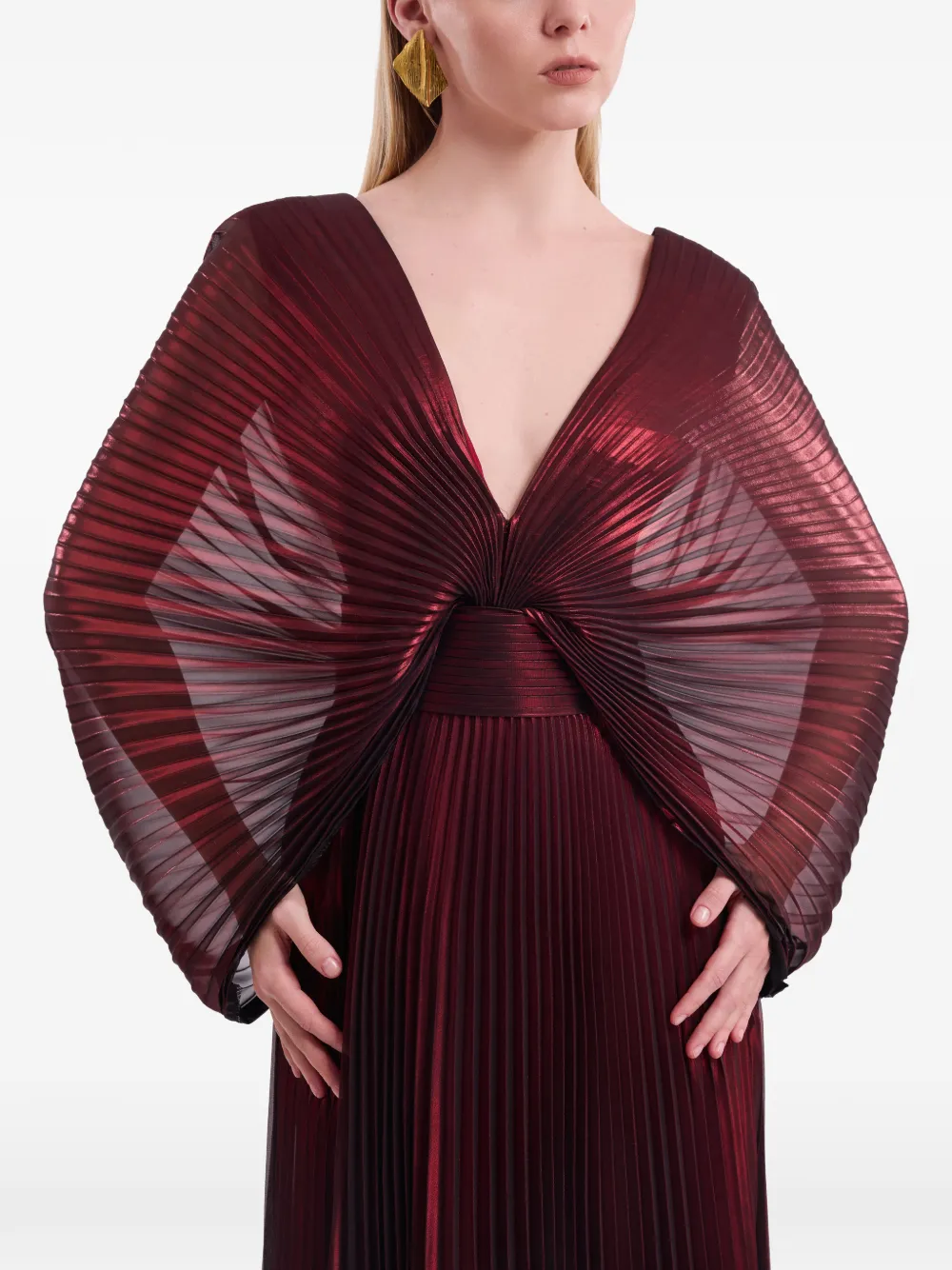 Gemy Maalouf Geplooide maxi-jurk Rood