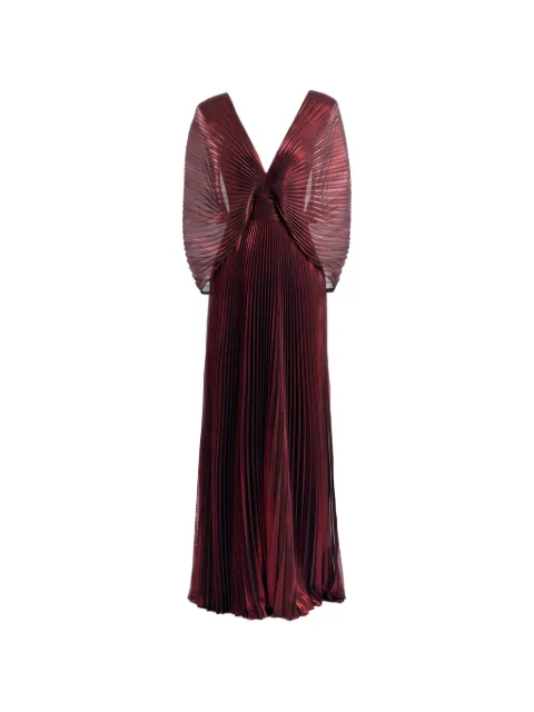 Gemy Maalouf robe longue plissée à col v