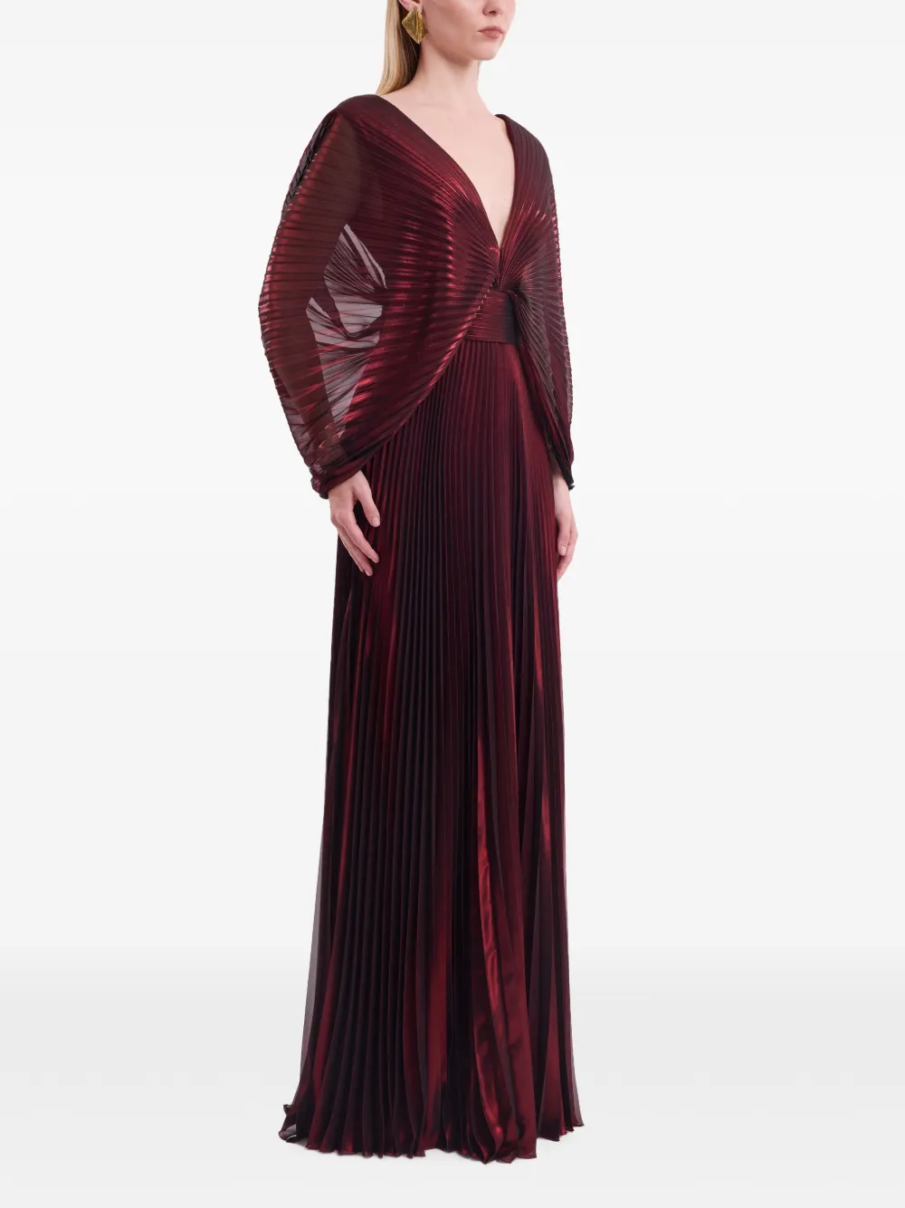 Gemy Maalouf Geplooide maxi-jurk Rood