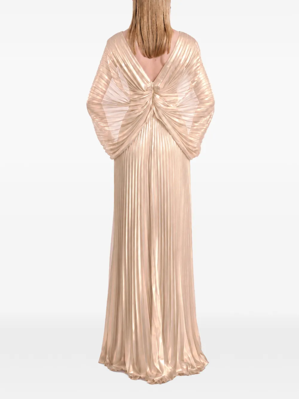 Gemy Maalouf pleated batwing dress Goud