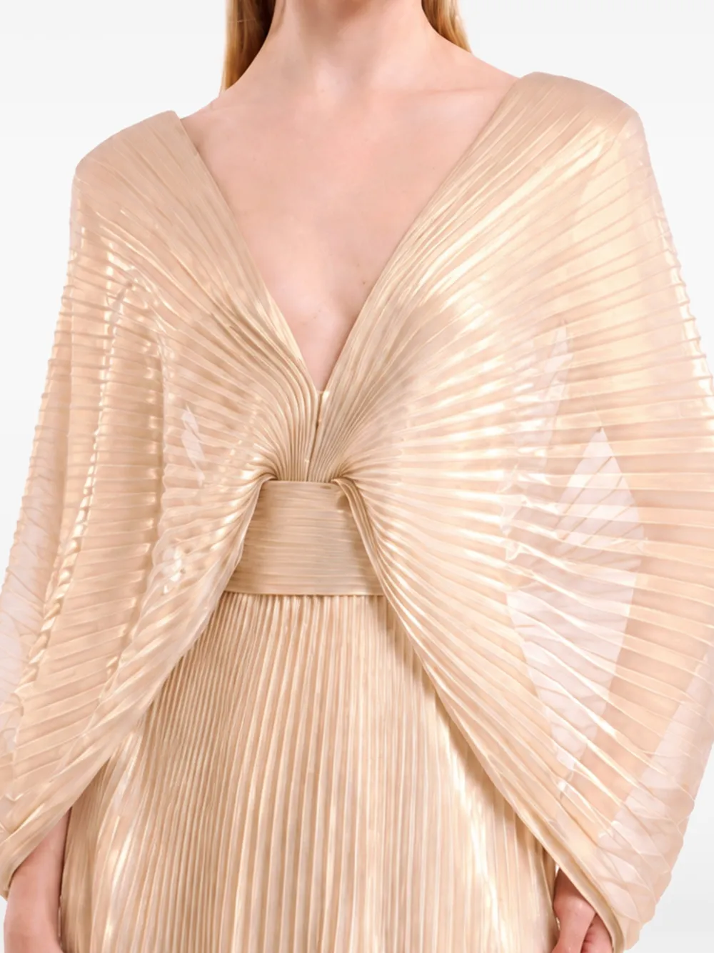 Gemy Maalouf pleated batwing dress Goud