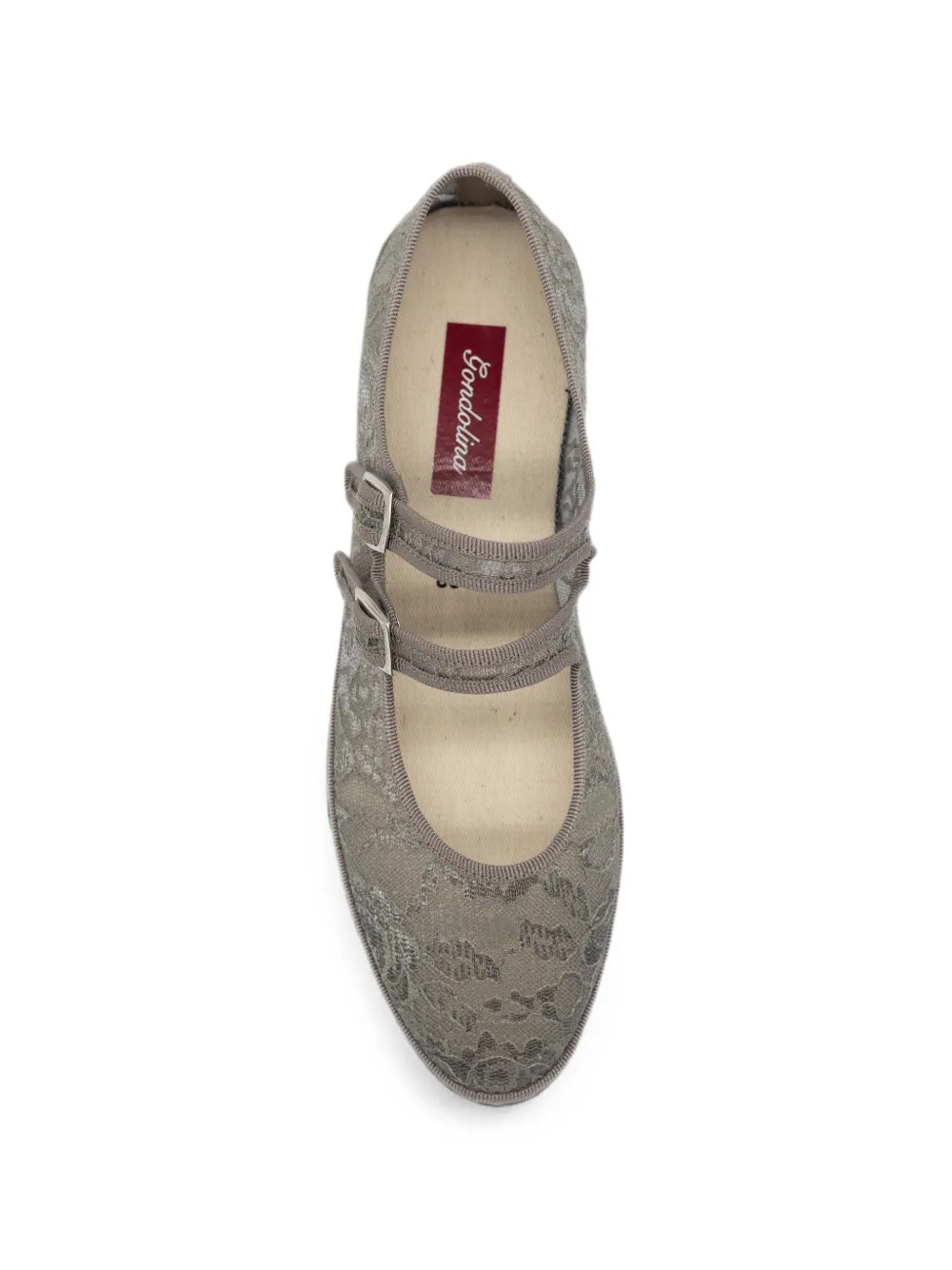 Gondolina Pulcinella lace-mesh ballet flats Grijs