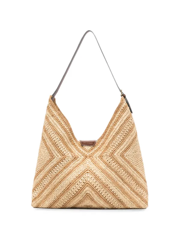Anya Hindmarch Woven Chevron Shoulder Tote Bag in Neutrals