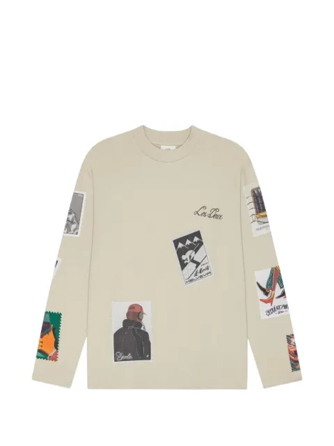Les Deux stamp-print long-sleeve T-shirt