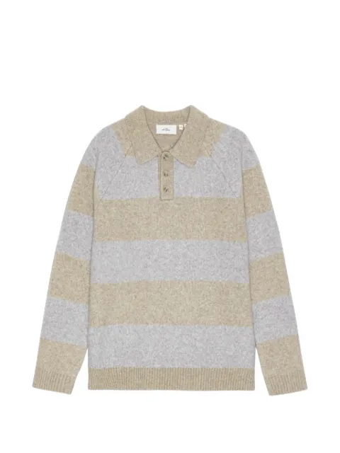 Les Deux striped raglan-sleeve polo shirt
