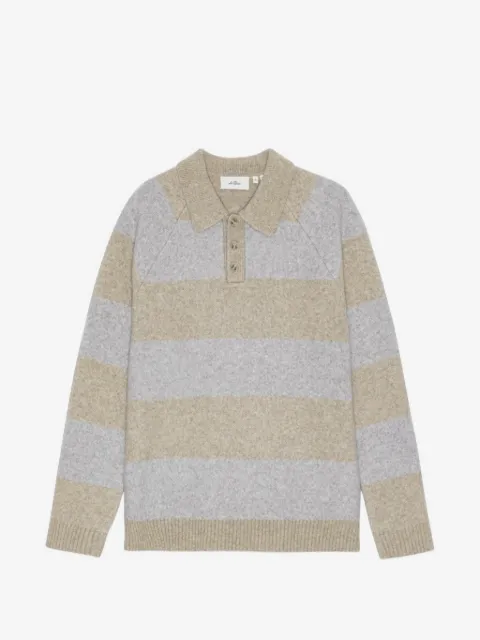 Les Deux striped raglan-sleeve polo shirt