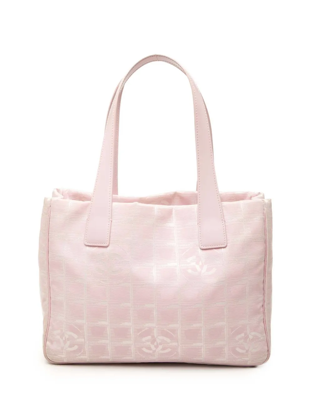 Pre-owned Chanel 2003-2004 New Travel Line Nylon Tote Bag In Pink