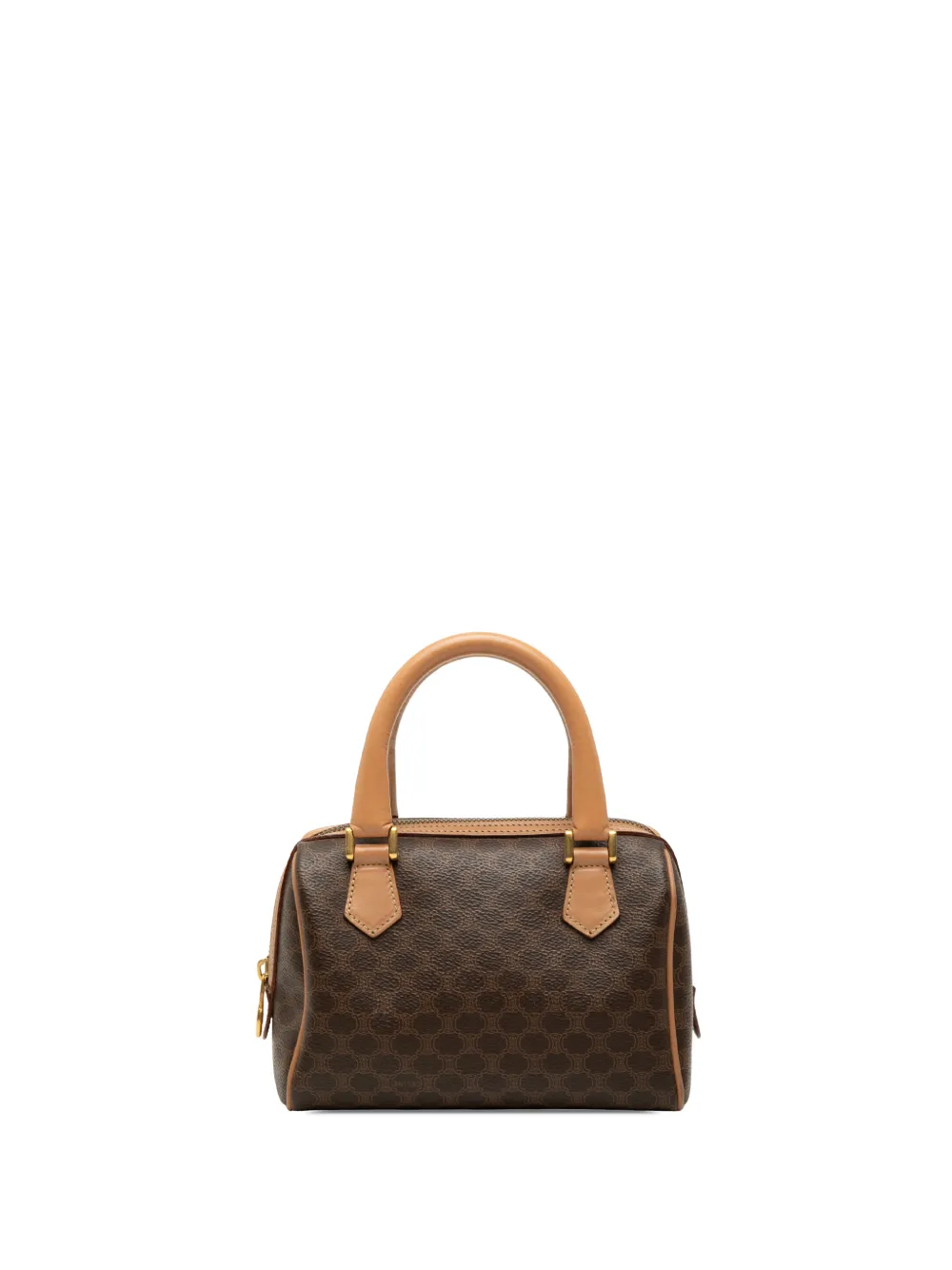 Celine Pre-Owned 2014 Mini Macadam Coated Canvas boston bag - Brown