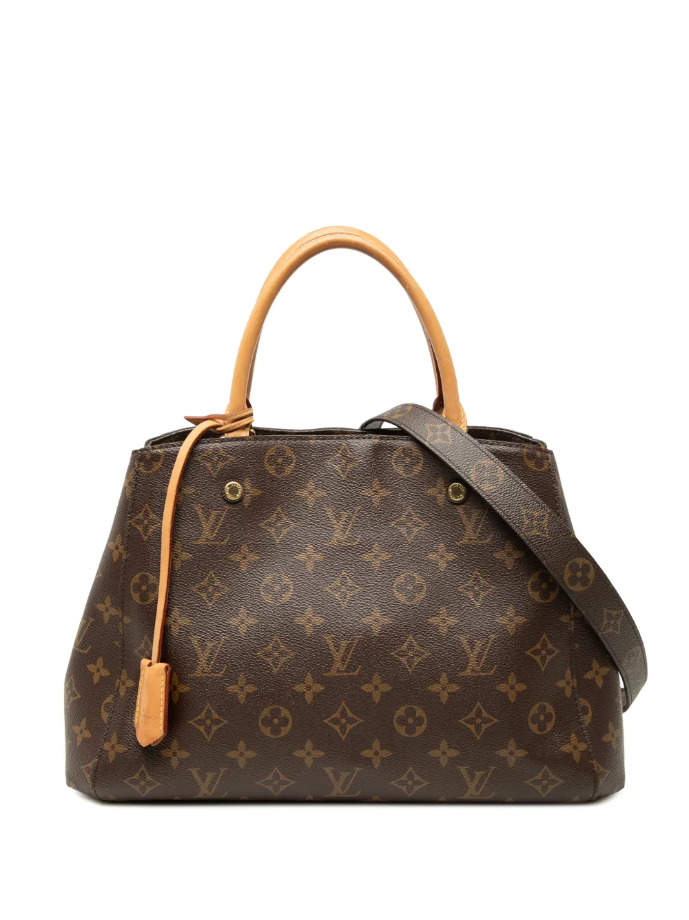 Pre-owned Louis Vuitton 2017 Monogram Montaigne Mm Satchel In Brown