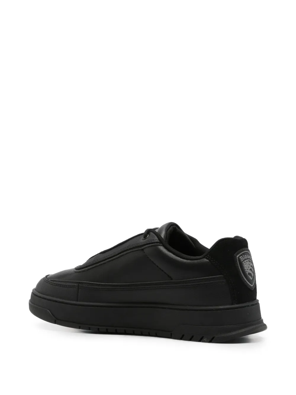 Blauer Sneakers met logopatch Zwart