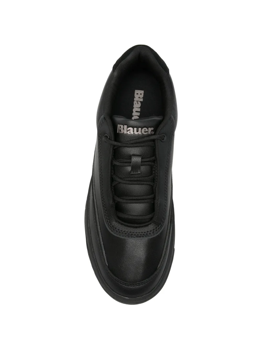 Blauer Sneakers met logopatch Zwart