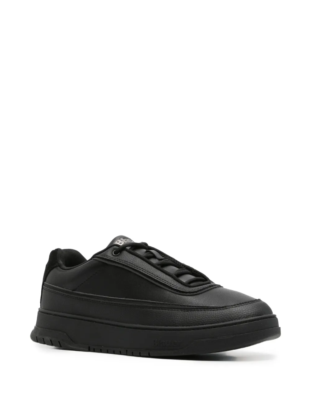 Blauer Sneakers met logopatch Zwart