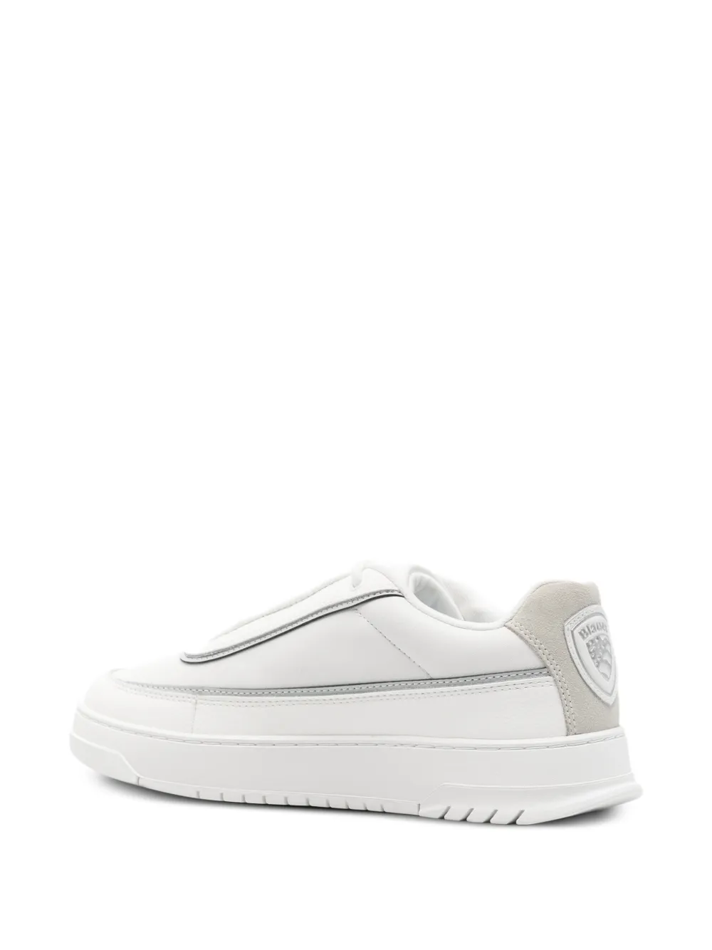 Blauer logo-detail leather sneakers Wit