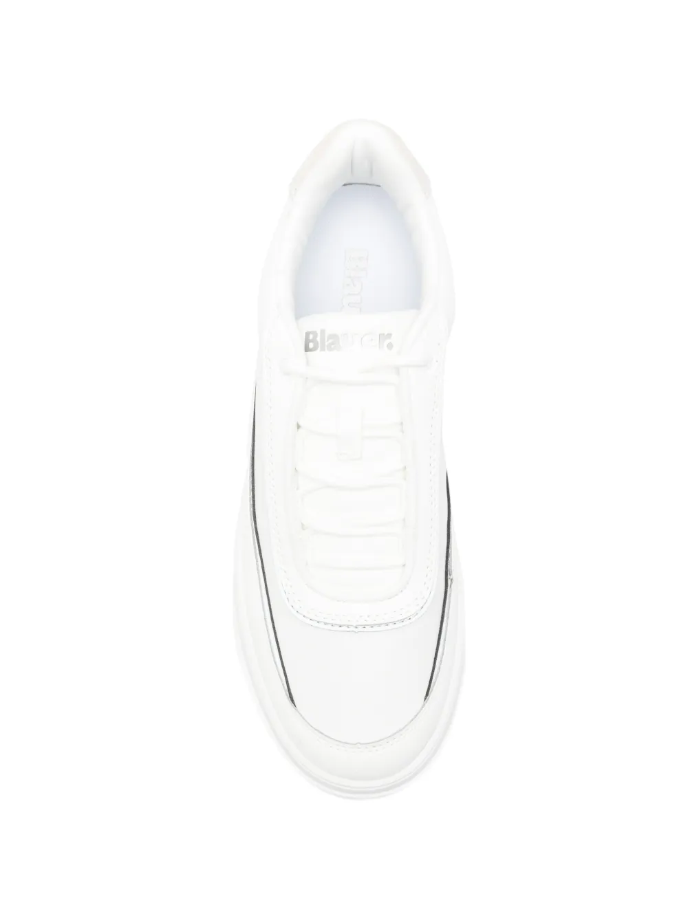 Blauer logo-detail leather sneakers Wit