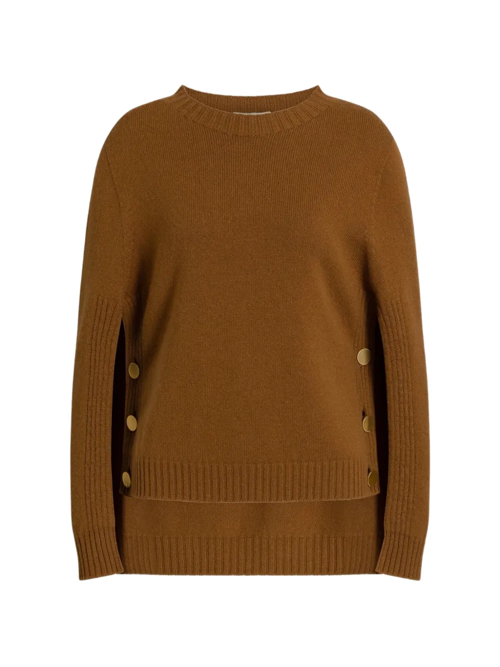 Alberta Ferretti button-embellished cape-style sweater - Braun
