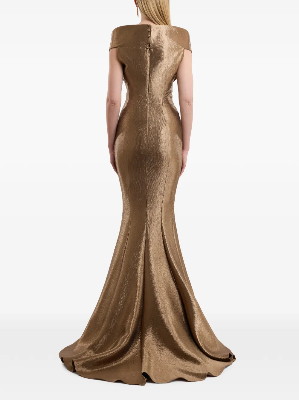 Gemy Maalouf Sculpturale maxi-jurk met zeemeermin-design Goud