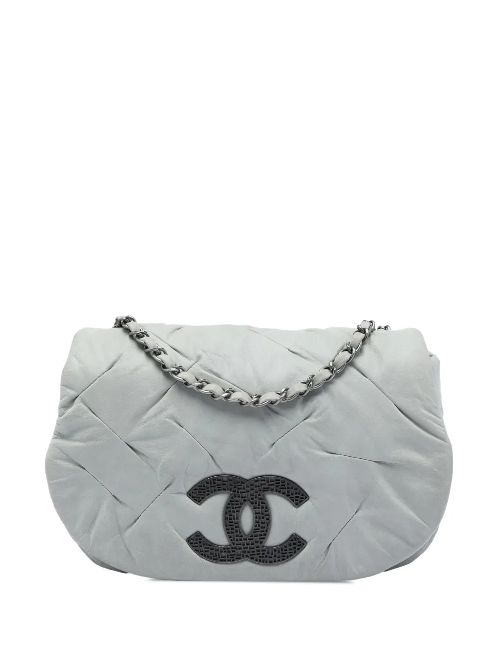 CHANEL Pre-Owned 2010-2011 Iridescent Calfskin East Glint Flap crossbody bag - Grigio