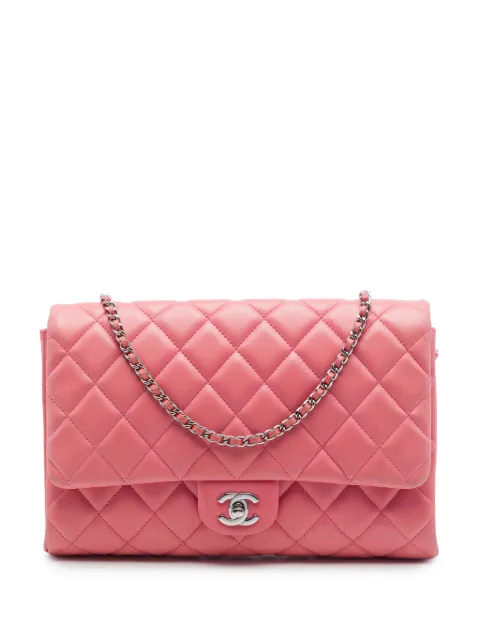 CHANEL Pre-Owned 2013-2014 CC Quilted Lambskin Flap Clutch on Chain shoulder bag