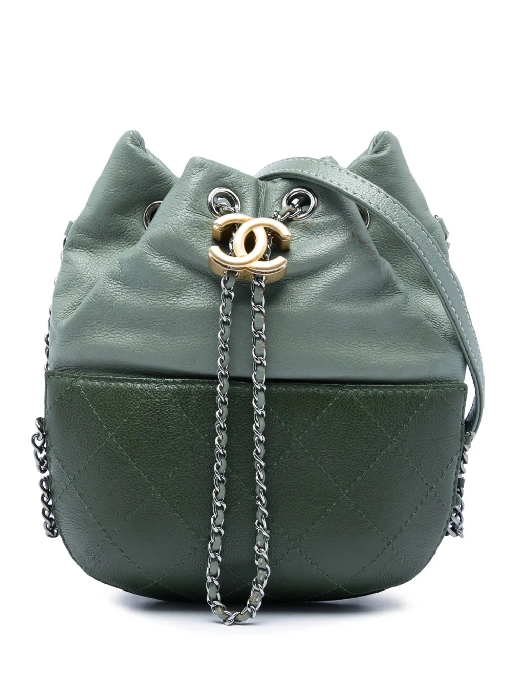 CHANEL Pre-Owned 2018 kleine Gabrielle Beuteltasche aus Kalbsleder - Grün