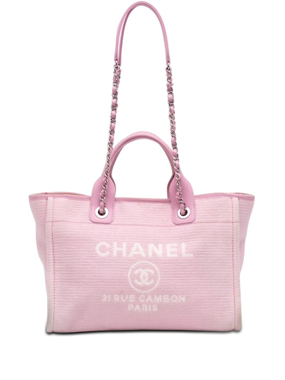 CHANEL Pre-Owned 2021-2026 Small Canvas Deauville Tote satchel - Rosa