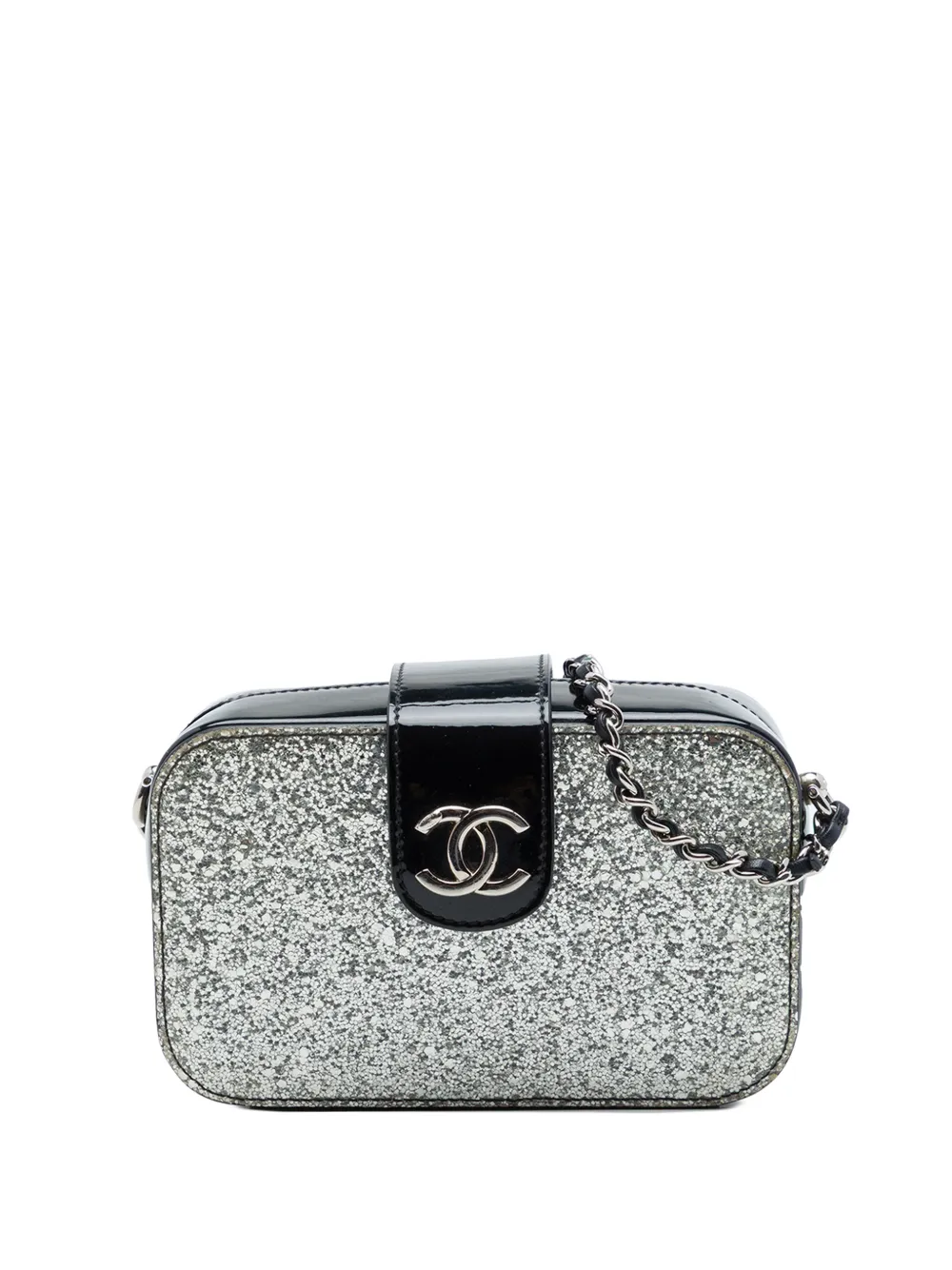 CHANEL Pre-Owned 2018 Glitter Patent Evening On The Moon Camera Case crossbody bag - Nero