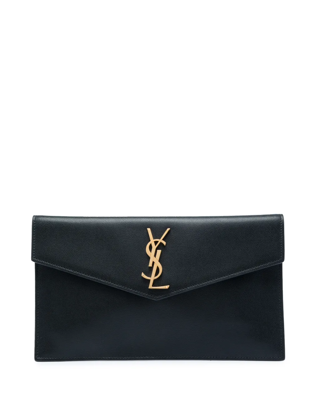 Saint Laurent Pre-Owned 2019 Grain de Poudre Uptown Pouch clutch bag - Black