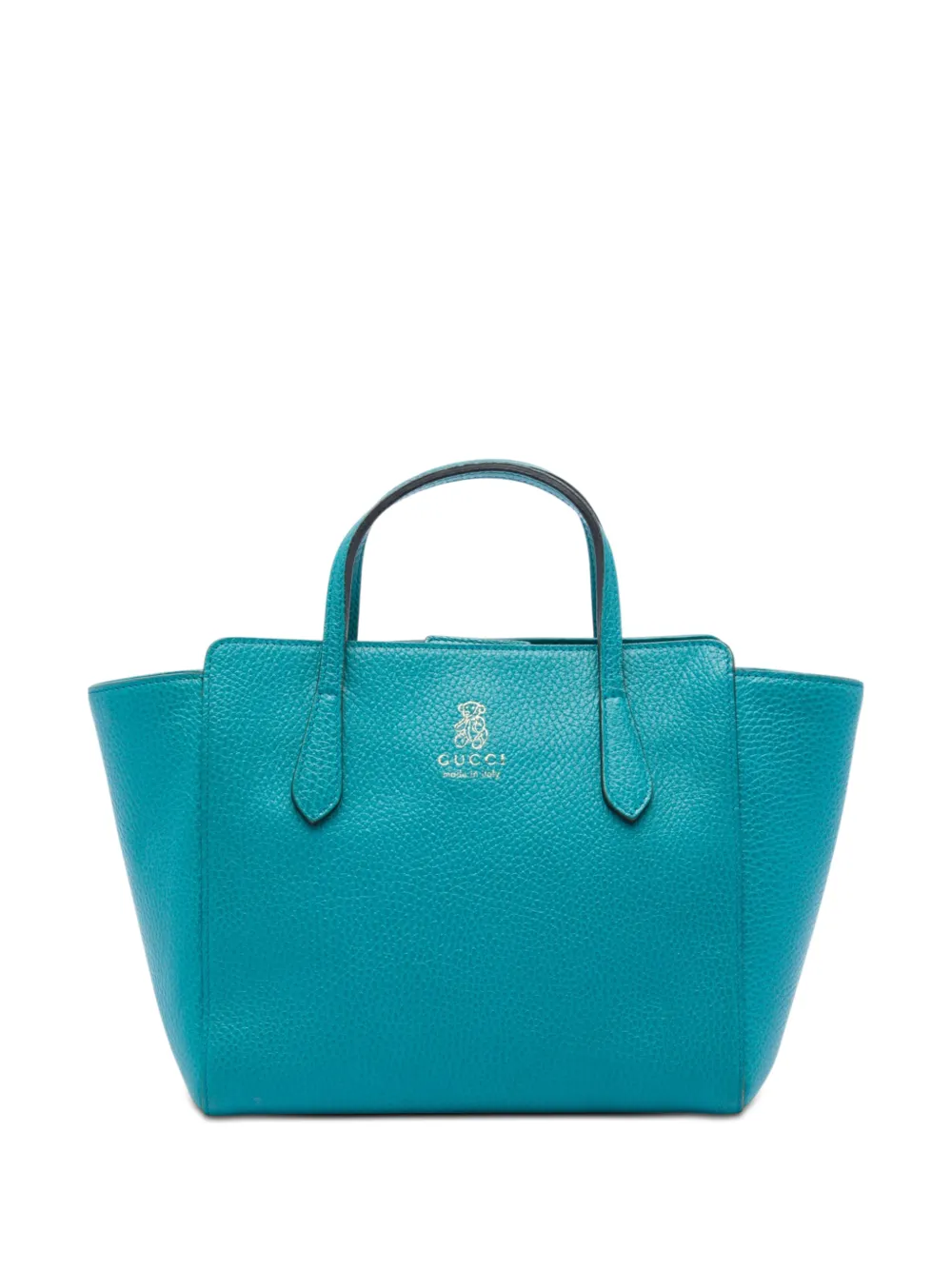 Pre-owned Gucci 2016-2026 Mini Calfskin Swing Handbag In Blue