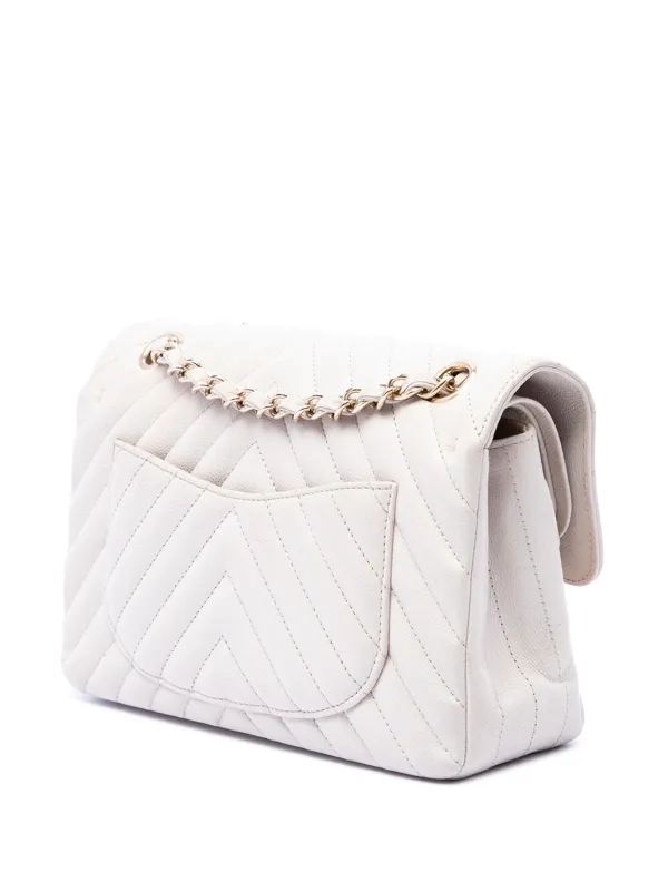 CHANEL Pre-Owned 2018-2019 Small Classic Chevron Caviar Double